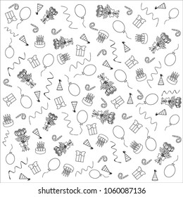 Black and white birthday background
