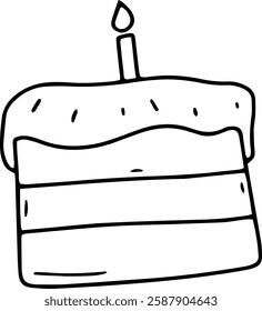 black and white birthday cake vector icon logo