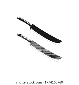 black and white blade or sword vector