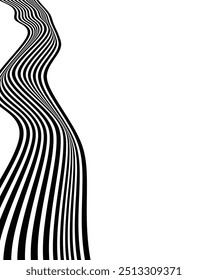Black and white blank background wavy lines abstract