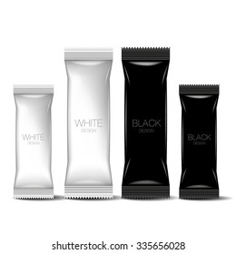Black & White Blank Foil Packaging for food ,snack, candy