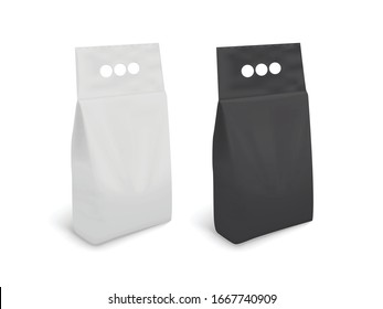 black and white blank packaging isolated on white background vector mock up 