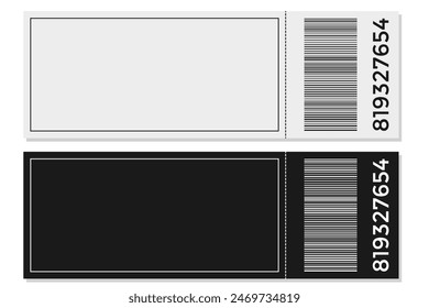 Schwarz-Weiß-Blanko-Tickets mit Strichcode