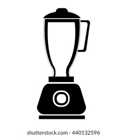 black and white blender front view over isolated background,vector illustration