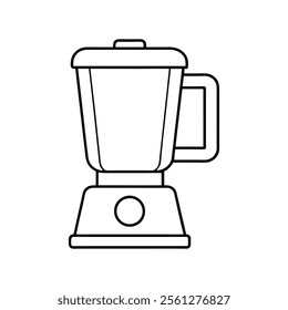 Black and White Blender Line Art - Minimal Kitchen Appliance Illustration for Food and Cooking Designs