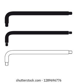 Black and white Block Spanner L Extension handle icon