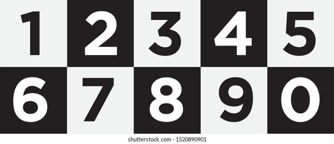 black and white blocks of 1 2 3 4 5 6 7 8 9 0