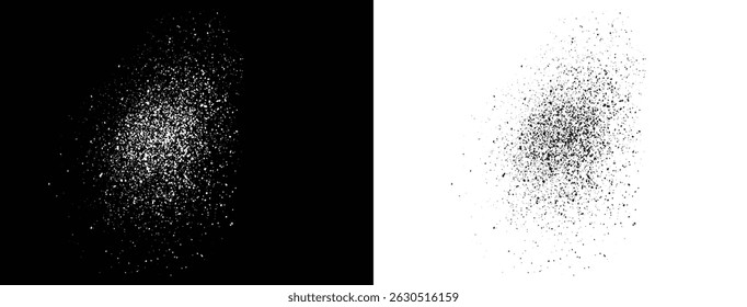 Black and white blood drip isolated vector paint splash background