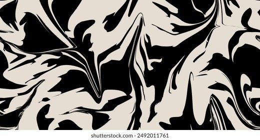 Black and white blossom patterns. Seamless abstract background. Repeatable vibrant boho prints. Vector illustration