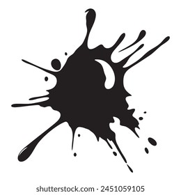 Black and white blot. Simple vector illustration. Paint stain.