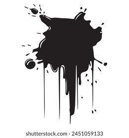 Mancha en blanco y negro. Simple Ilustración vectorial. Mancha de pintura.