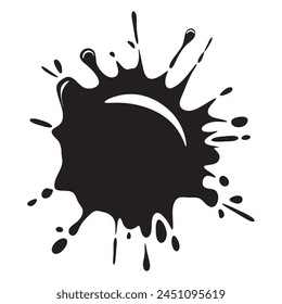 Black and white blot. Simple vector illustration. Paint stain.