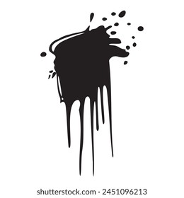 Mancha en blanco y negro. Simple Ilustración vectorial. Mancha de pintura.