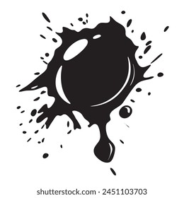 Mancha en blanco y negro. Simple Ilustración vectorial. Mancha de pintura.