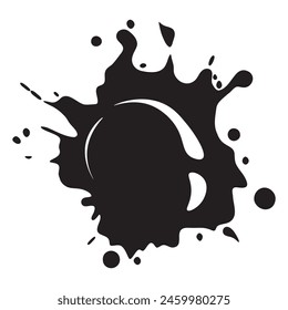 Mancha en blanco y negro. Simple Ilustración vectorial. Mancha de pintura.