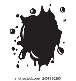 Mancha en blanco y negro. Simple Ilustración vectorial. Mancha de pintura.