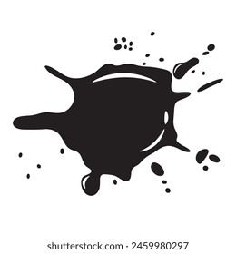 Mancha en blanco y negro. Simple Ilustración vectorial. Mancha de pintura.