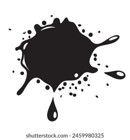 Mancha en blanco y negro. Simple Ilustración vectorial. Mancha de pintura.
