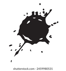 Black and white blot. Simple vector illustration. Paint stain.