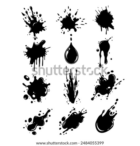 Black and white blot. Simple vector illustration. Paint stain.