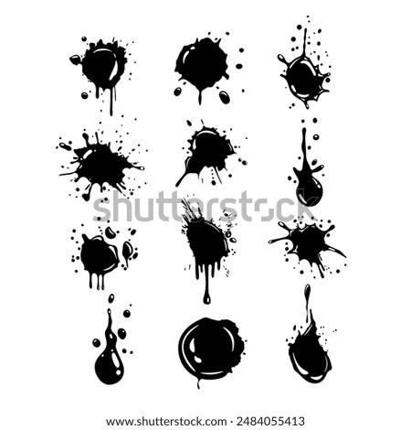 Black and white blot. Simple vector illustration. Paint stain.