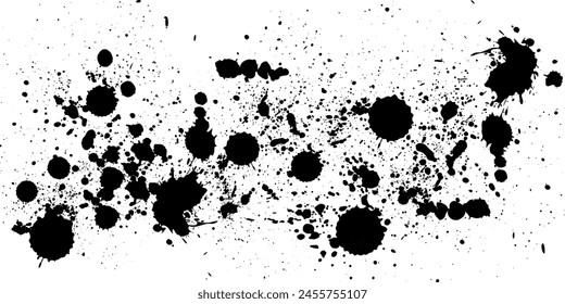 Black and white blotches brush strokes graphic effect background design element for illustration background. Vector