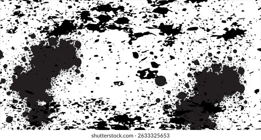 Black and white blotches brush strokes graphic effect background design element for illustration background. Vector ilustration
