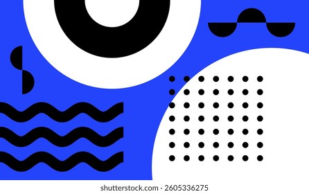 Black white blue abstract art background