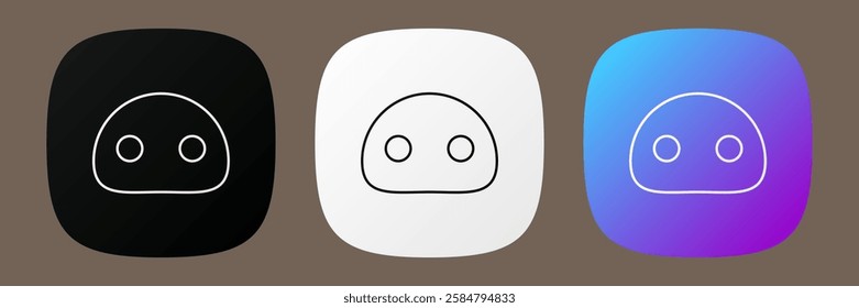 Black, white and blue AI chatbot app icons. Artificial intelligence app icons