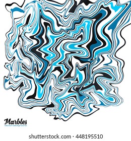 Black, white and blue marble style abstract vector background