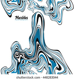 Black, white and blue marble style abstract vector background