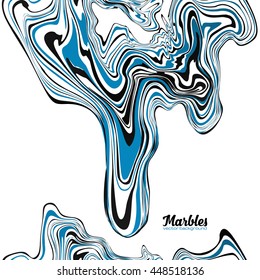 Black, white and blue marble style abstract vector background