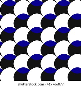 Black white blue pattern of circles