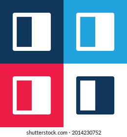 Black And White blue and red four color minimal icon set