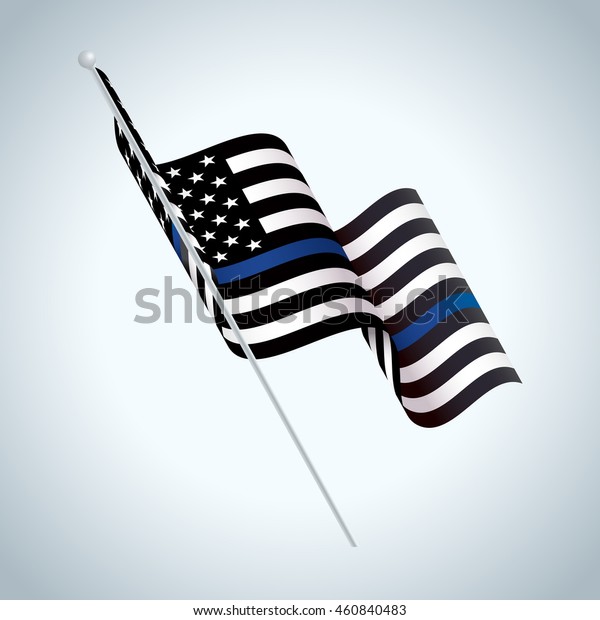 Black White Blue Striped American Flag Stock Vector Royalty Free 460840483