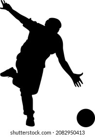 Black and White Bocce Player Vector