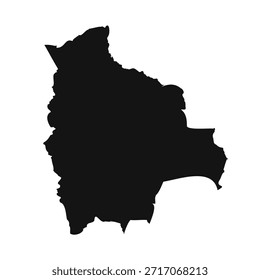 Mapa simples de Bolívia preto e branco