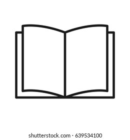 Black and white book with blank pages vector image symbol icon