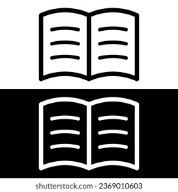 black and white book icon