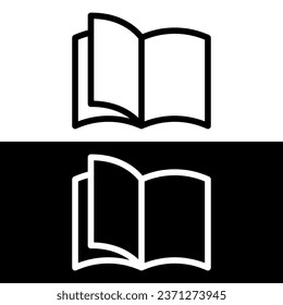 black and white book icon 
