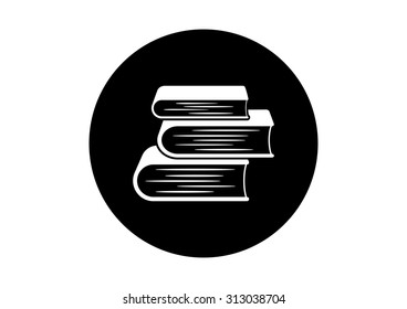 Black and white book icon on white background    