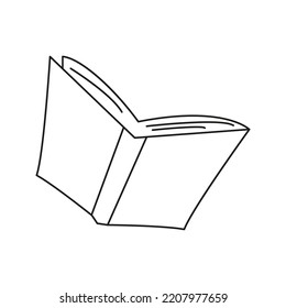 Black and white book icon. School. Vector illustration.