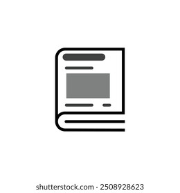 Black and White Book icon or symbol