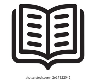 Iconos de libro blanco y negro, Vector Ilustrador totalmente editable Archivo EPS.