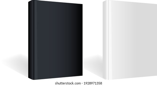 Black And White Books Isolated With Gradient Mesh, Vector Illustration