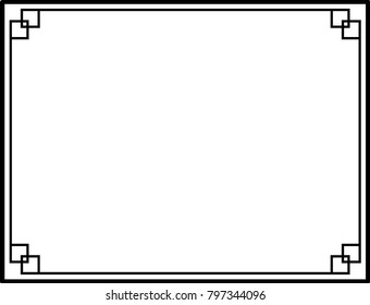 Black White Border Frame Clean Lines Stock Vector (Royalty Free ...