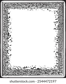 borde blanco y negro, Un diseño de Vector de marco de rectángulo grunge en blanco y negro, Un diseño de marco cuadrado grunge vintage con pintura en blanco y negro, Un diseño de marco grunge para su foto, 