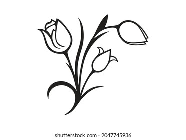 Black and White Botanical Flower Image Elegant Free Vector Download