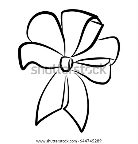 black white bow line drawing outline stock vector (royalty freeblack and white bow line drawing, outline, hand drawing, depicting the bow