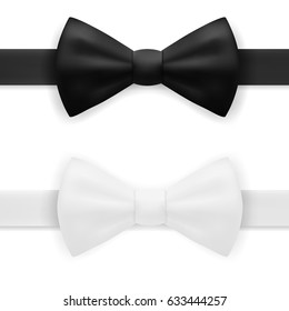 Black And White Bow Tie. EPS10 Vector